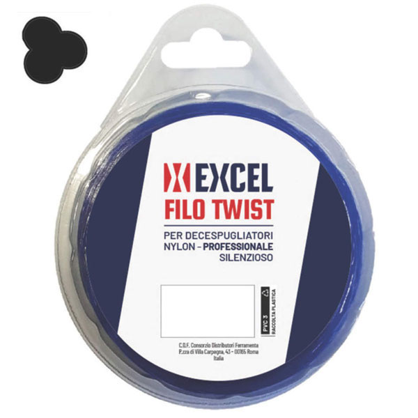 FILO NYLON RITORTO mm 3,0 m 15 EXCEL 09961 DECESPUGLIATORI E ACCESSORI F