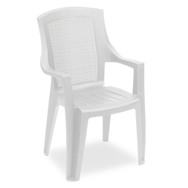 SEDIA RESINA BRACC.TRAMA BIANCA PROGARDEN STRA50BI ARREDO GIARDINO PROGARDEN C
