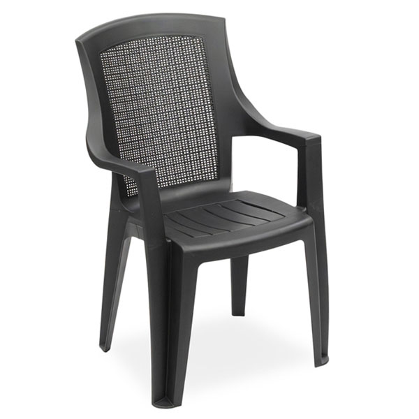SEDIA RESINA BRACC.TRAMA ANTRACITE PROGARDEN STRA50AN ARREDO GIARDINO PROGARDEN C