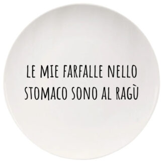 PIATTO CERAMICA PIANO FARFALLE cm 26,5 SOOR 3330019 PIATTI CERAMICA C