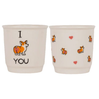 TAZZA CAFFE CERAMICA CORGIE ml 90 Pz 2 SOOR 1160009 TAZZE CERAMICA C