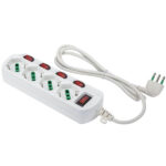 MULTIPRESA 4x2PT SK INT BIANCO    OMEGA 474344 FME 474344 AVVOLGICAVI E PROLUNGHE      F