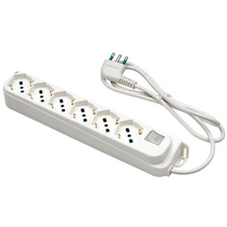 MULTIPRESA 6x2PT SK INT BIANCO OMEGA 47430 FME 47430 AVVOLGICAVI E PROLUNGHE F