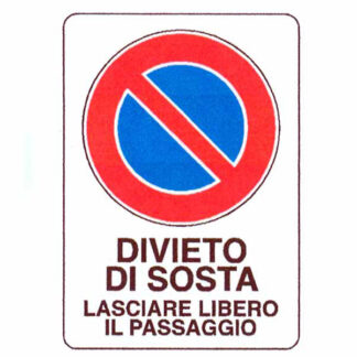 CARTELLO DIVIETO DI SOSTA         48x 68 PLASTICA 16303350POB0600X0400 SEGNALETICA                  F