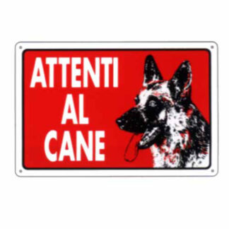 CARTELLO ATTENTI AL CANE          30x 20 PLASTICA 07800660PLB0300X0200 SEGNALETICA                  F