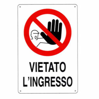 CARTELLO VIETATO L'INGRESSO       20x 30 PLASTICA 07701500PLB0300X0200 SEGNALETICA                  F