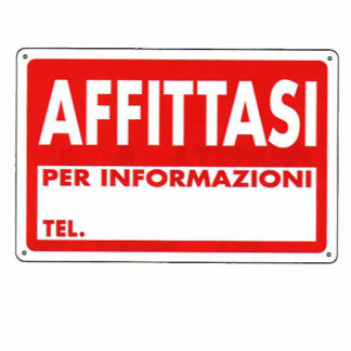 CARTELLO AFFITTASI                30x 20 PLASTICA 07705010PLB0300X0200 SEGNALETICA                  F