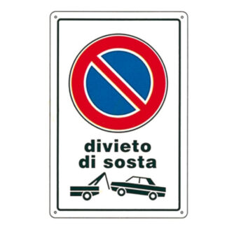 CARTELLO DIVIETO DI SOSTA R.F.    20x 30 PLASTICA 07700060PLB0300X0200 SEGNALETICA                  F
