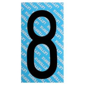 NUMERO ADESIVO NERO SERIE T80 8 LETTERFIX KTC088 SEGNALETICA F