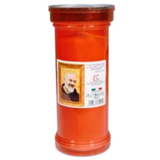 CERO VOTIVO PADRE PIO ROSSO MAXI cm 8 h 24 T100 SP/R CERI VOTIVI C