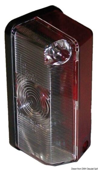 Fanale d'ingombro base piana bianco/rosso - 02.022.01 Osculati