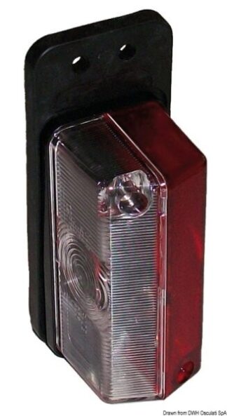 Fanale d'ingombro base gomma bianco/rosso - 02.022.02 Osculati