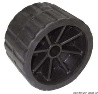 Rullo laterale nero L mm 75 Ø foro mm 18,5 - 02.029.09 Osculati