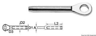 Terminale inox occhio Ø 2,5 mm - 05.190.25 Osculati