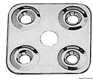 Piastrina fissa cinghie 40x40 mm - 06.709.01 Osculati