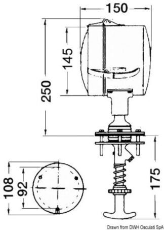 Faro comando interno 24 V - 13.242.24 Osculati