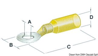 Occhioli stagni foro 6,4 mm giallo - 14.800.04 Osculati