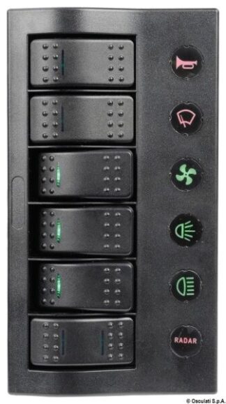 Pannello elettrico PCP Compact 6 interruttori - 14.860.06 Osculati