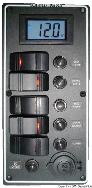 Pannello elettrico PCAL voltmetro digitale 9/32 V - 14.863.05 Osculati