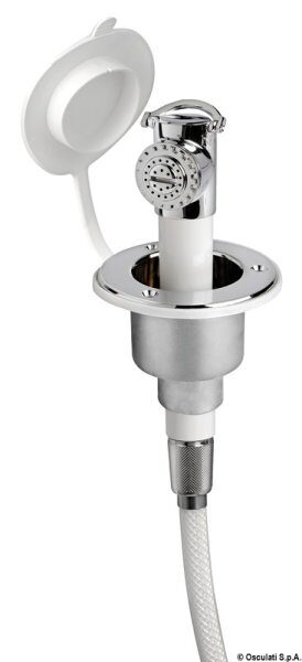 Doccia a pulsante cromata tubo PVC 4 m in piano - 15.244.01 Osculati