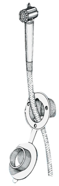 Doccia a pulsante bianca tubo PVC 4 m a parete - 15.245.01 Osculati