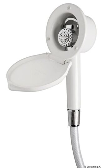 Doccia Elegant bianca tubo PVC 4 m a parete - 15.246.04 Osculati