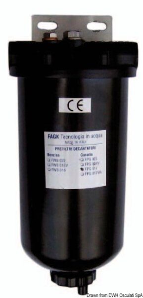 Prefiltro decantatore 3/8" con rete inox 150 micron - 17.020.00 Osculati