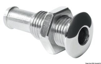 Mini scarico inox bombato 1/4" - 17.214.01 Osculati