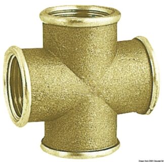 Raccordo croce ottone femmina 1" 1/4 - 17.231.04 Osculati