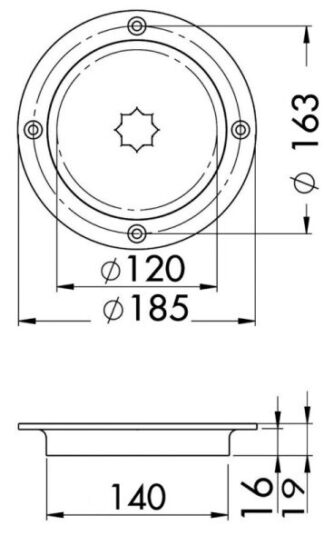 Botola ispezione AISI 316 passaggio 120 mm - 20.100.40 Osculati