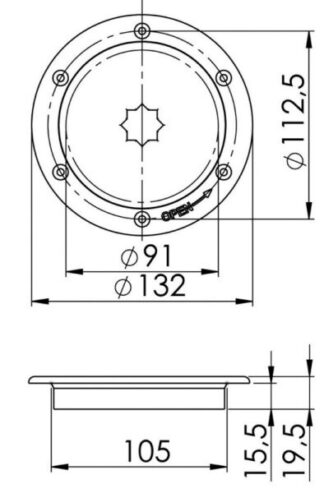 Botola ispezione AISI 316 passaggio 91 mm - 20.103.50 Osculati