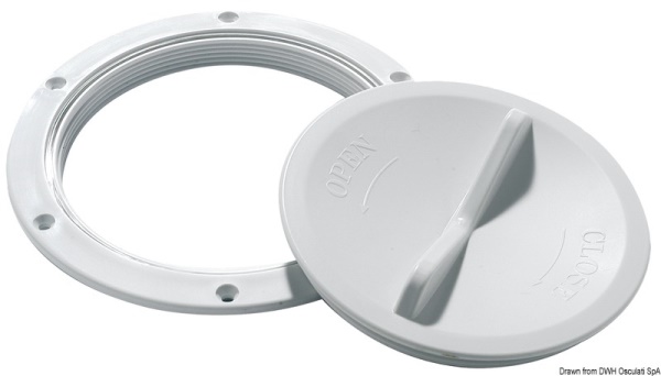 Tappo ispezione bianco 102 mm apertura facilitata - 20.201.00 Osculati