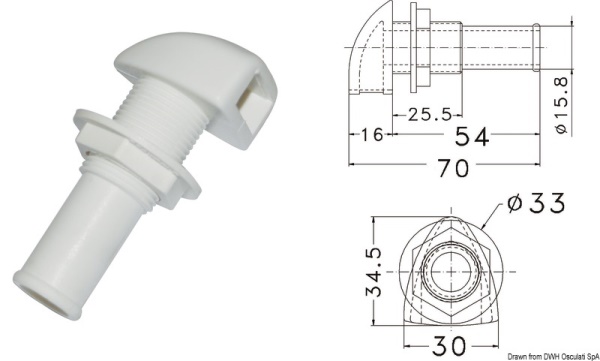 Sfiato in plastica Ø 16 mm - 20.283.00 Osculati