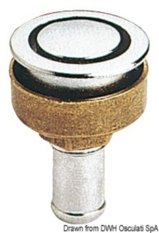 Sfiato ottone cromato 20 mm dritto - 20.286.01 Osculati