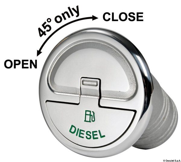 Tappo imbarco Quick Lock Diesel 30° mm 50 - 20.366.13 Osculati