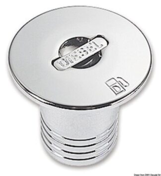 Tappo ottone cromato a filo Diesel 50 mm - 20.667.03 Osculati