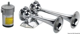 Tromba cromata 2 corni 24 V - 21.443.24 Osculati