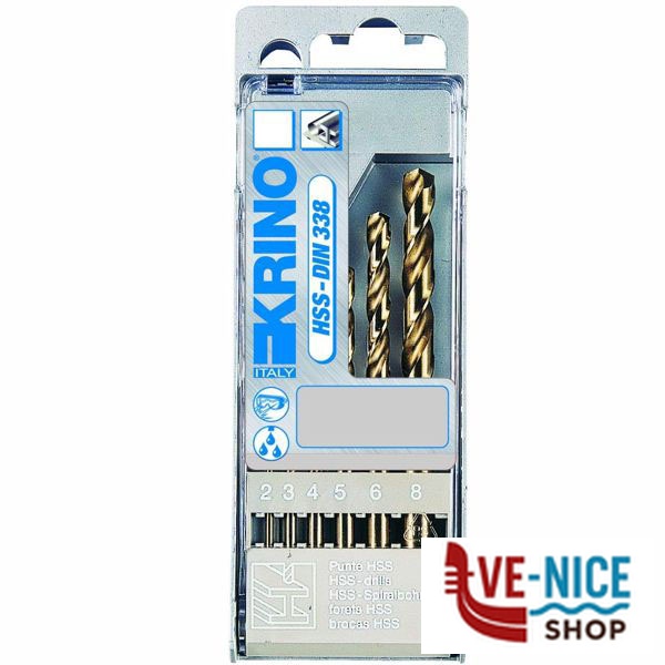 PUNTE HSS COBALTO 5% Sr Pz 6 mm 2/ 8 01155 KRINO 01155204 PUNTE ELICOIDALI SERIE F - immagine 3