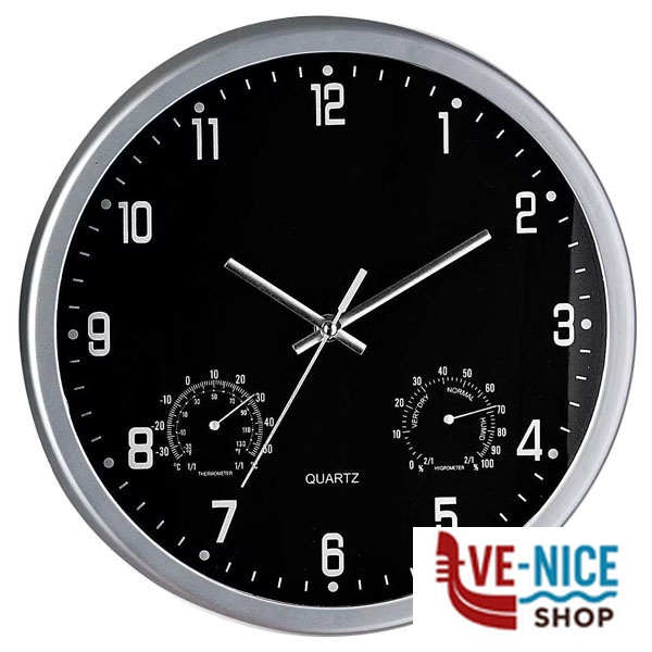 OROLOGIO MURO TERMOMETRO E IGROMETRO cm 31 GICOS 667817 OROLOGI SVEGLIE C - immagine 4