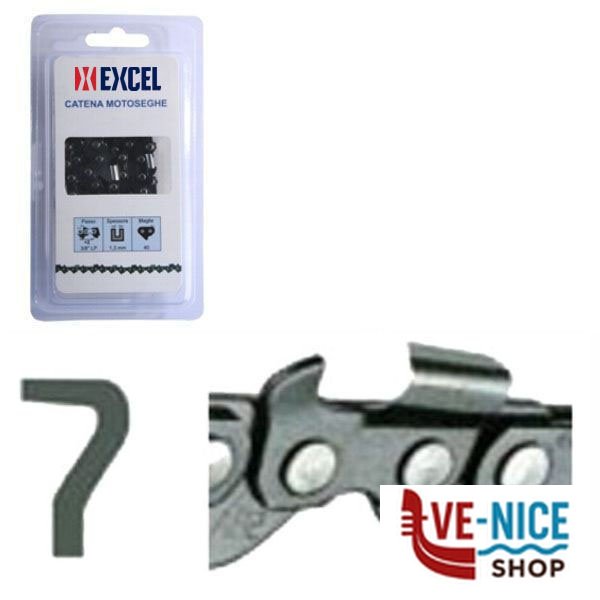 CATENA MOTOSEGHE 3/8" A2EP-60E EXCEL 12122 A-058-60DL MOTOSEGHE CATENE F - immagine 4