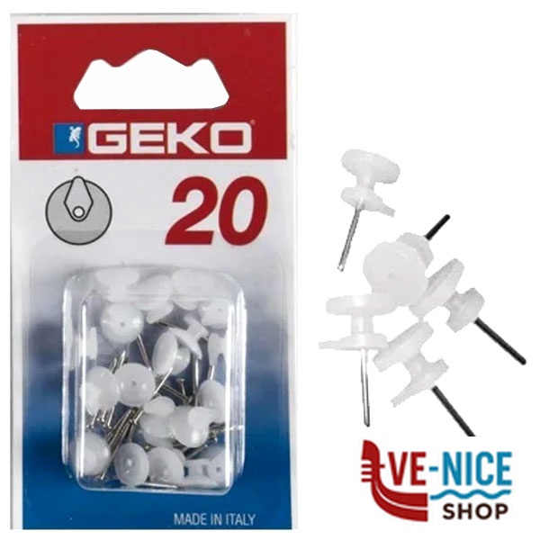 GANCIO GRIP NYLON BIANCO Pz 20 GEKO 8005500007 - 550/2 GANCI X F - immagine 3