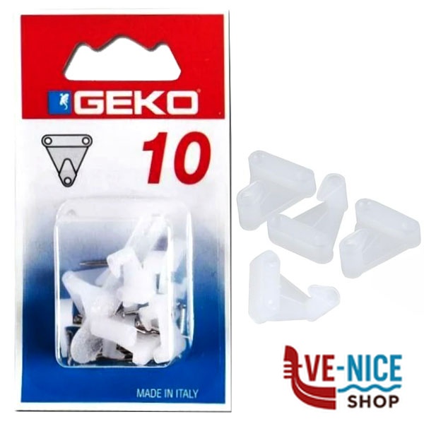 GANCIO 3 CHIODINI NYLON BIANCO Pz 10 GEKO 8005500005 - 550/4 GANCI X F - immagine 2