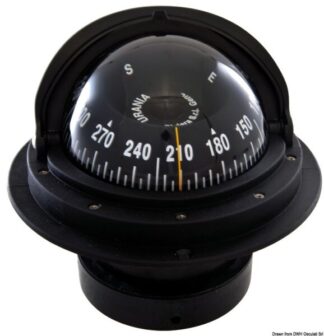 Bussola Riviera 4" con coperchio nera/nera rosa frontale - 25.028.17 Osculati