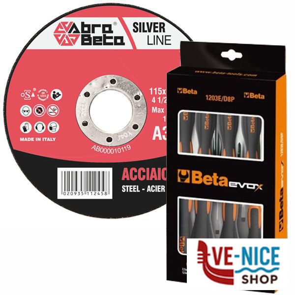 DISCO ABR TAGLIO FERRO 115x1,0 KIT ABRA BETA AB000010303 DISCHI ABRASIVI F - immagine 3