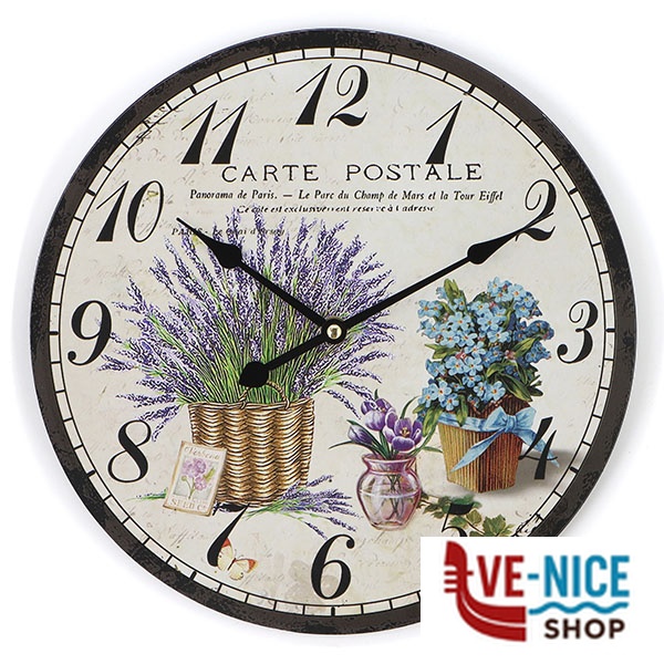 OROLOGIO MURO CARTOLINA LAVANDA cm 30 XTRA 12488 GH61813 - M2188 OROLOGI SVEGLIE C - immagine 4