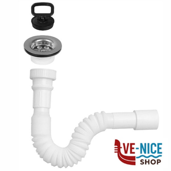 SIFONE LAVELLI FLESSIBILE 1 VIA PP BIANCO 1X 1X4P1C1 SIFONI F - immagine 4