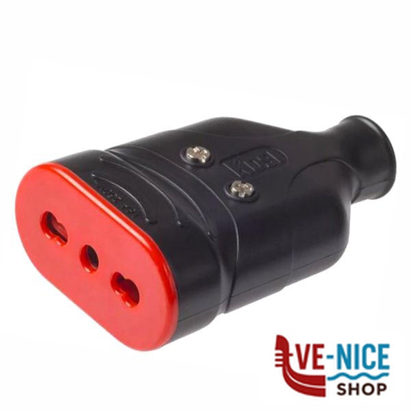 PRESA DIRITTA 10/16A+T NERA ELA PLUG ROSI RS78206 SPINE E ADATTATORI ELETTRICI F - immagine 3