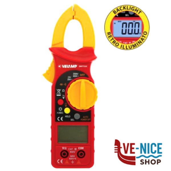 PINZA AMPEROMETRICA 7 FUNZIONI DMT722C VELAMP DMT722C TESTER F - immagine 2