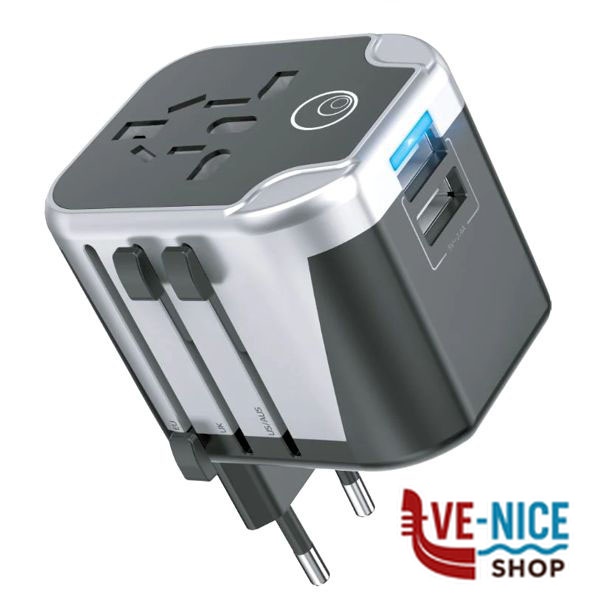 ADATTATORE UNIVERSALE VIAGGIO AC5 LOSTECH LS-AC5 SPINE E ADATTATORI ELETTRICI F - immagine 2