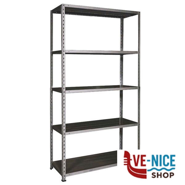 SCAFFALE KIT 100x40 h 186 GRIGIO SCURO BIZZOTTO B200GM/009 SCAFFALATURE F - immagine 3